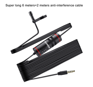 Collar de micrófono externo D1Youtuber <span class=keywords><strong>Vlogging</strong></span>, minimicrófono omnidireccional, amplificador Lavalier de 3,5mm, micrófono de grabación con Clip - Product Image 2