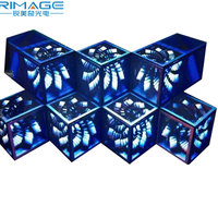 Cabine de DJ à LED personnalisée en usine de RMGLED Cabine de façade de DJ 3D Écran de télévision à LED flexible et incurvé pour bar KTV Discothèque