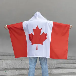 Bandera de Canadá de 100% poliéster, envío rápido, sin cantidad mínima