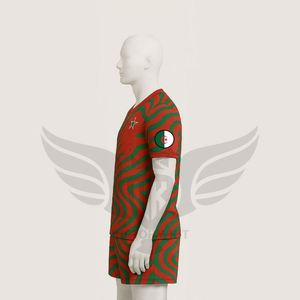 Conjunto de Camiseta y Pantalones Cortos de Fútbol Retro de Argelia para Hombre 2026, Personalizable, Transpirable, con Cuello en V - Product Image 3