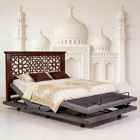 Sommier de lit réglable avec pieds ajustables sur 3 niveaux (5/8,5/12 pouces), installation sans outil, base de lit intelligente, moderne, pour salon et hôtel