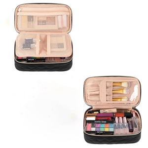 Borsa cosmetica da viaggio impermeabile da donna e borsa per Organizer cosmetica leggera a doppio strato con <span class=keywords><strong>porta</strong></span> pennelli per il <span class=keywords><strong>trucco</strong></span> - Product Image 5
