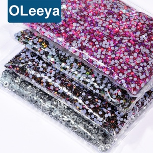 Muestras Gratis Oleeya, Cristales de Alta Calidad SS6-SS20, 14400 Piezas, Cristales de Vidrio al por Mayor, Cristales Hotfix para Vestidos de Novia y Prendas - Product Image 1