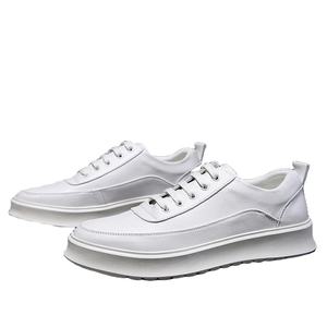 High Quality New Autumn Fashion Sports Trainers Plain Lace up White Leather Sneakers <b>Shoes</b> Casual for <b>Men</b> Leather White <b>Shoes</b> - Product Image 3