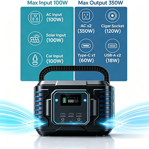 สถานีไฟฟ้าพกพา 300W 72000mAh MPPT คลื่นไซน์บริสุทธิ์ เครื่องกำเนิดพลังงานแสงอาทิตย์สำหรับตั้งแคมป์กลางแจ้ง ขายส่ง - Product Image 3