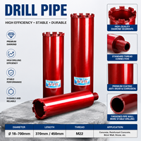 Outils de construction : Tube de forage diamanté sur mesure, revêtement rouge, pour travaux de forage de routes, murs et climatisation