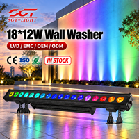Projecteur mural LED extérieur IP65 18x12W 6-en-1 RGBWA UV DMX512 en aluminium étanche à contrôle ponctuel pour façade