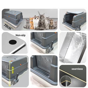 Arenero para Gatos Extra Grande, Totalmente Cerrado, de Acero Inoxidable, para Eliminar Olores - Product Image 4