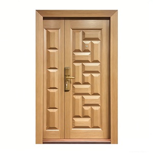 Puerta de Seguridad de Acero Moderna de Alta Calidad, Puerta Metálica de Entrada Principal Exterior para Villa/Apartamento - Product Image 3