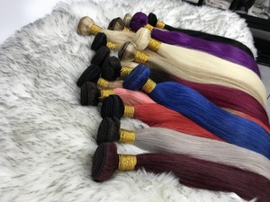 Extensions de cheveux brésiliens colorés 100 % Remy, alignées aux cuticules, naturelles et vierges, en gros FH - Product Image 2