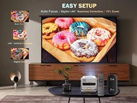 Proyector Portátil A5pro con Pantalla Táctil Integrada, Proyector Inteligente 4k con Rotación Automática, Enfoque Automático, Wifi, Mini Proyector de Películas