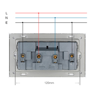 Oem 13A đôi 3 cực anh tường ổ cắm 2 Gang <span class=keywords><strong>1</strong></span> cách điện nhôm chuyển đổi ánh sáng Outlet - Product Image 3