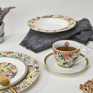 Service de table en céramique de porcelaine à motifs floraux, 20 pièces, pour restaurant - Product Image 5
