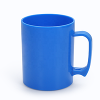 Tasse à lait moderne populaire sans BPA, tasses en plastique bleu avec poignée