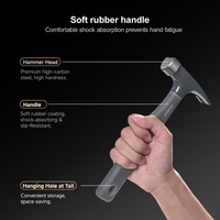 Marteau à griffes multifonctionnel de qualité professionnelle pour la rénovation de la maison, en acier à haute teneur en carbone, style américain et européen, avec poignée en silicone
