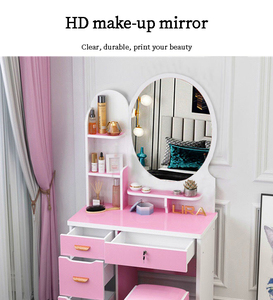 Meuble de chambre à coucher moderne, <span class=keywords><strong>commode</strong></span> <span class=keywords><strong>pas</strong></span> chère, coiffeuse, table de maquillage blanche avec miroir - Product Image 6
