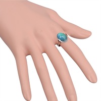 Vente en gros d'usine : Bague ajustable vintage pour femme en alliage plaqué argent, ovale et ronde, à changement de couleur selon l'humeur