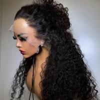 Perruque tressée bouclée crépue 360 HD transparente pas chère pour femmes noires, en cheveux humains, entièrement en dentelle, vente en gros