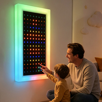 Panneau mural LED à pixels pour enfants, 128 interrupteurs, jouet sensoriel interactif pour la maison, salle de jeux, décoration de chambre d'enfant