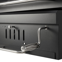 Gril à charbon de bois pliable en acier inoxydable pour l'extérieur avec montage facile et surface de cuisson de 64x46cm pour barbecue et pâtisserie