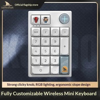 Teclado Numérico Mecánico Darmoshark K3 Pro de 19 Teclas, Tri-Modo, Intercambiable en Caliente, RGB, Batería de 1000 mAh y 100 h de Duración, para PC y Portátil, 60 87 TKL