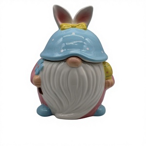 Pot à biscuits en forme de lapin de Pâques de dessin animé, pot de rangement <span class=keywords><strong>pour</strong></span> lait, pot décoratif artisanal peint à <span class=keywords><strong>la</strong></span> main, cadeau créatif - Product Image 1
