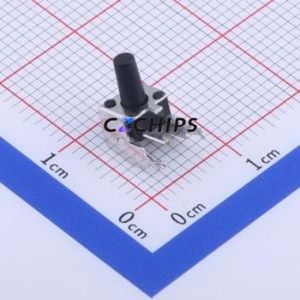 TS-1043A-A9B3-D2-T2 Tactile Switch Through hole Switch Single Pole Single Throw Round Button 2.5N Right Angle Insert - Product Image 1