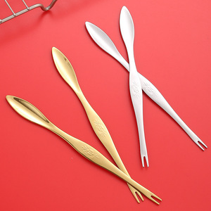 304 Stainless Steel Crab Fork Seafood Tool Modern Simple Design For Crab Shrimp Lobster Eating - Product Image 1