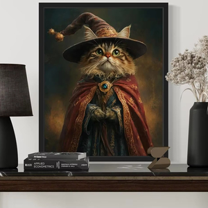 Pintura <span class=keywords><strong>de</strong></span> retrato <span class=keywords><strong>de</strong></span> Humor personalizado <span class=keywords><strong>de</strong></span> gato victoriano y arte <span class=keywords><strong>de</strong></span> pared, arte <span class=keywords><strong>de</strong></span> pared, decoración del hogar, ilustraciones felinas, regalo para amantes <span class=keywords><strong>de</strong></span> las mascotas, fábrica al por mayor - Product Image 3