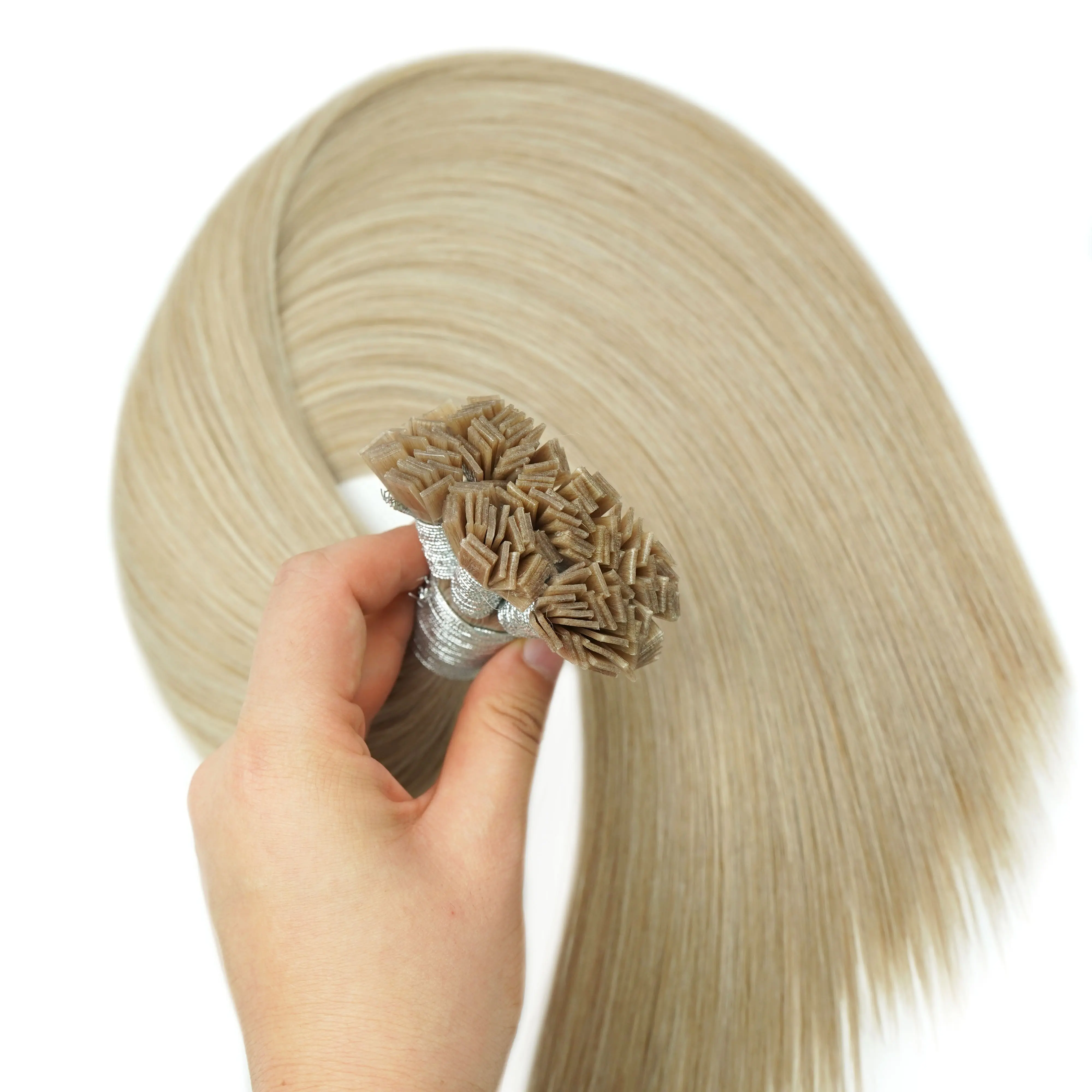 100% Human Virgin Hair Unprocessed Full Cuticle Aligned keratin tip flat tip 25g/50g/100g full head hair extension