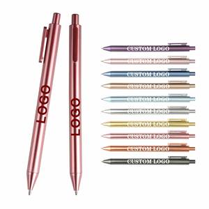 Bolígrafos Retráctiles de Plástico Personalizados Baratos con Colores Metálicos y Logotipo Personalizado para Regalos Promocionales de Hoteles y Escuelas - Product Image 1