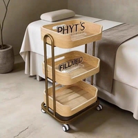 Chariot de rangement roulant moderne pour salon, écologique, durable, portable, pour la beauté, le spa, la coiffure, le tatouage, les cosmétiques, l'extérieur et la cuisine