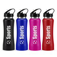 Logotipo de marca impreso personalizable Botella 500ml de agua deportiva térmica con aislamiento de acero inoxidable de metal de doble pared
