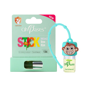 OhBases Mini Stick Répulsif 1,5 ml Pur Naturel Pour Enfants Utilisation Intérieure et Extérieure - Product Image 1