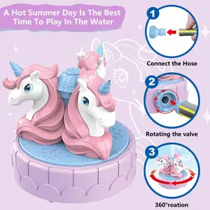 BB Backyard Spinning Unicorn Diansour Outdoor Toys For Kids Summer Water Toys Water Sprinkler For Kids Water Toys For Kids
