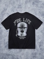 T-shirt décontracté pour homme à épaules tombantes et manches courtes avec motif imprimé, pour rappeurs, pour sortir, personnalisable, unisexe. F10
