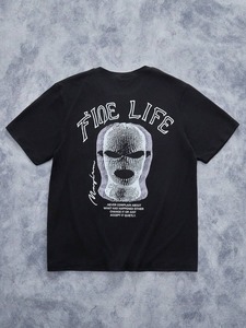 Camiseta Casual de Manga Corta con Hombros Caídos y Estampado para Hombre, para Raperos, para Salir, Personalizable, Unisex. F10 - Product Image 2