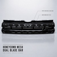 Grille avant en nid d'abeille noir brillant de remplacement pour Range Rover Evoque 2012 2013 2014 2015 2016 2017 2018 LR076024