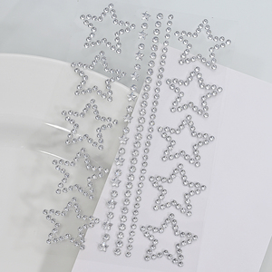 Décalcomanies pour le visage et les yeux, 1 pièce, 1 pièce, strass, pentagramme adhésif, décalcomanies pour maquillage de fête Y2K Body Decor Tattoos - Product Image 4