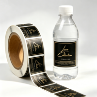 Impression personnalisée d'étiquettes en rouleau avec feuille d'or, taille standard, vinyle, pour emballages de bouteilles de boissons, jus, eau minérale, autocollants