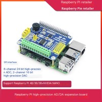 Carte d'extension AD/DA haute précision Raspberry Pi 3B/4B/NVIDIA Nano, module de conversion analogique-numérique 24/16 bits