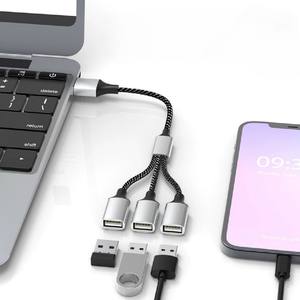 <span class=keywords><strong>Cable</strong></span> de Extensión USB <span class=keywords><strong>OTG</strong></span> Múltiple de 0.25M, Carcasa de Aluminio, Funda Trenzada de Nailon para Computadora, Teléfono Celular, PC, Tableta, Divisor <span class=keywords><strong>OTG</strong></span> - Product Image 4