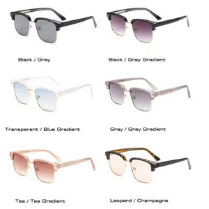 2025 Trendy Retro TR90 Driving Sun Glasses UV400 Half <b>Frame</b> <b>Square</b> Sunglasses for Men - Product Image 6