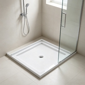 Base de Ducha Acrílica de Perfil Bajo, Ultra Delgada, Rectangular, Superficie Antideslizante, Desagüe en Esquina, Plato de Ducha para Baños con Acceso Directo - Product Image 4