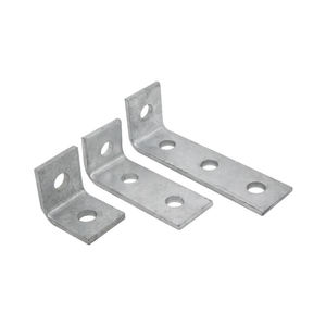 Vente directe usine – Support d'angle en L à 90 degrés en zinc galvanisé à chaud, deux trous, montage facile, pour profilés de montage - Product Image 2