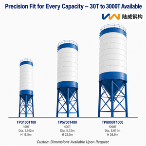 Silo à ciment boulonné de 50 tonnes, 100 tonnes, <span class=keywords><strong>200</strong></span> tonnes, réservoir de stockage de poudre scellé pour les centrales à béton préfabriqué - Product Image 5