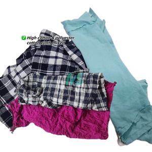 Trapos de algodón de colores de punto industriales mixtos reciclables al por mayor residuos textiles saludables para limpiar y limpiar ropa recuperada - Product Image 3