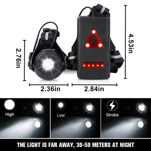 Chất lượng cao chạy <span class=keywords><strong>LED</strong></span> Phụ kiện đêm an toàn màu đỏ cảnh báo ngực chạy đèn cho vận động viên thể thao - Product Image 5