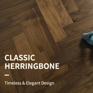 Solid Black Walnut Herringbone <strong>Flooring</strong> 460x90x18mm Hardwood Click System <strong>for</strong> Living Room Kitchen <strong>Outdoor</strong> Basement Gym Water - Product Image 5