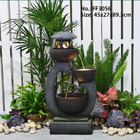 Fontaine décorative personnalisée pour l'extérieur, fontaine à cascade solaire avec lumière LED